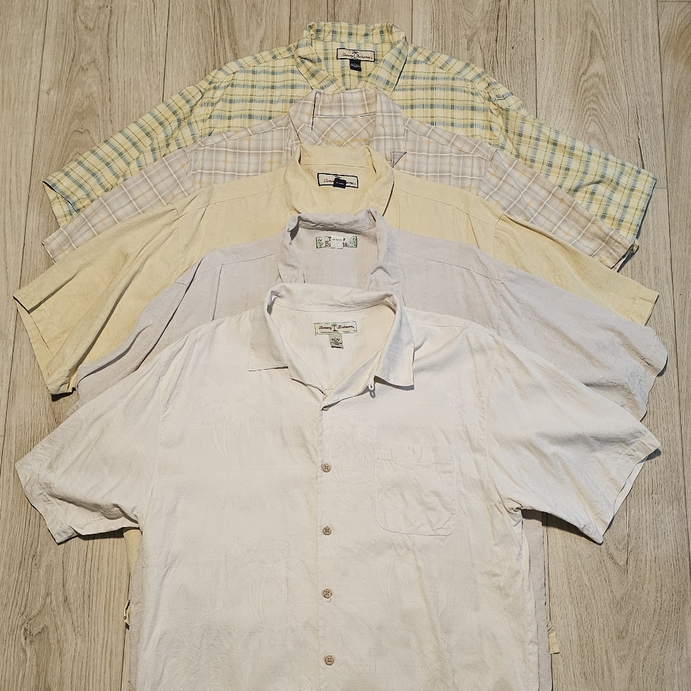 5 Tommy Bahama Men's Silk Casual Short Sleeve Shirts Size L